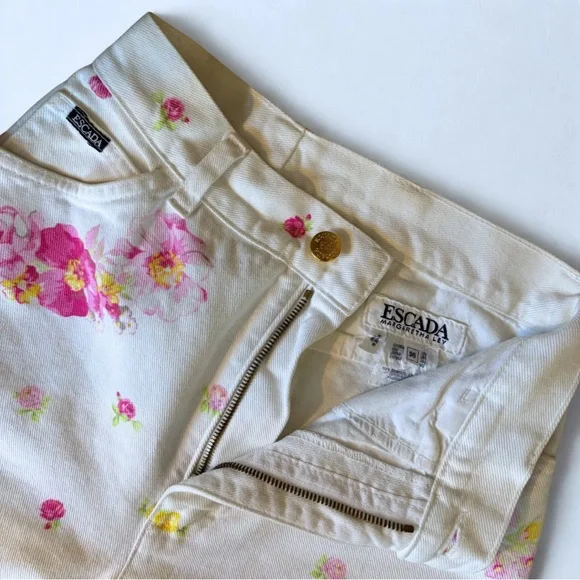 💝 Escada by Margareth Ley Vintage Floral Jeans- Rare 1980s/90s - Picture 10 of 12